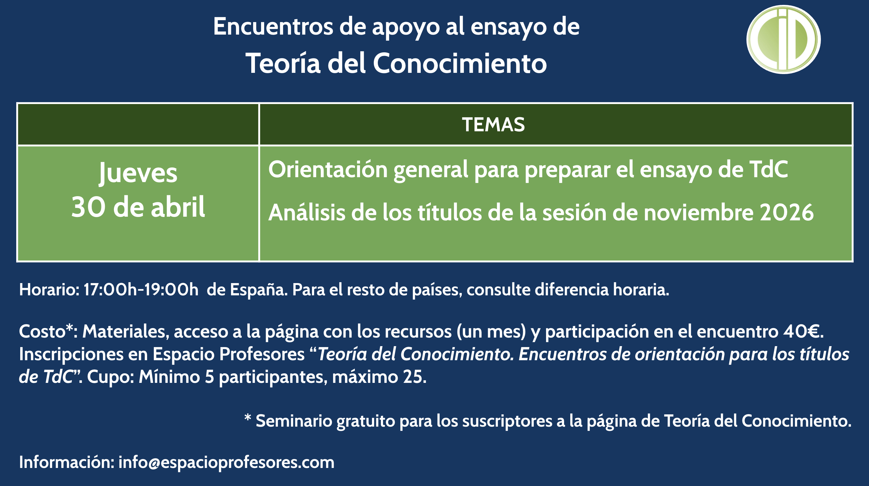 Títulos de noviembre 2026 - 30 abril 2026