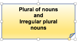 Plural of nouns and Irregular plural nouns