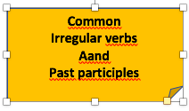 Common irregular verbs and past participles